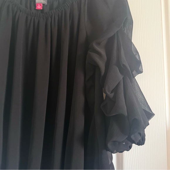 Vince Camuto Ruffle Sleeve Tie Waist Blouse - Picture 6 of 12